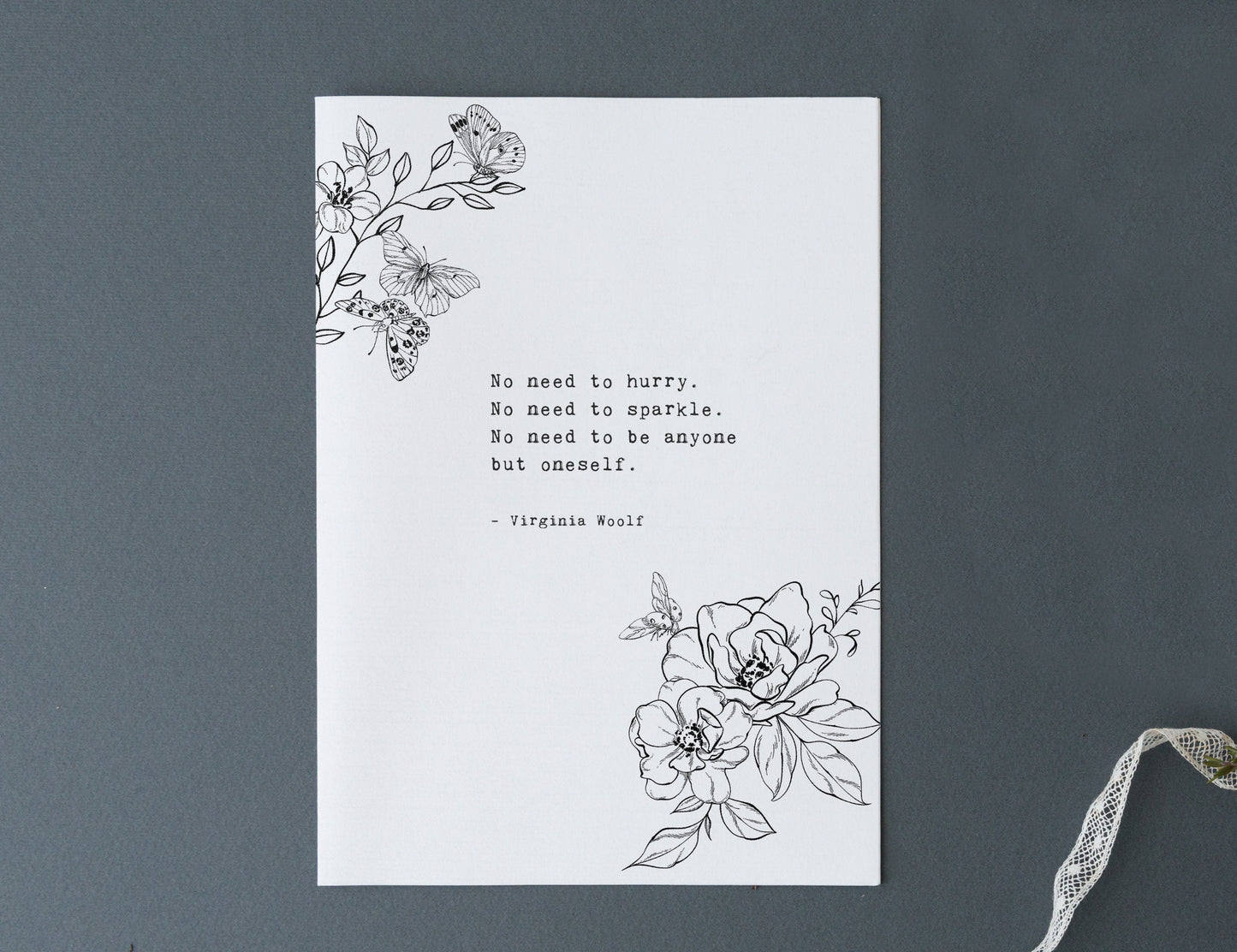 Virginia Woolf Quote Print: Self Love Wall Art