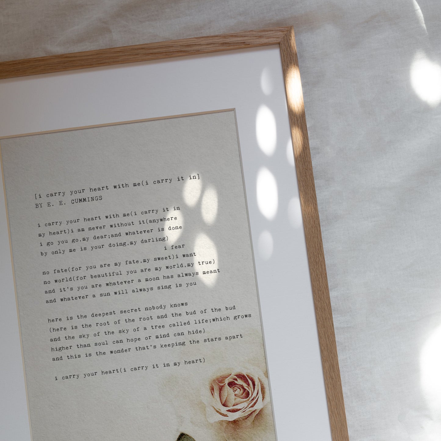 e.e. cummings I carry your heart poetry art