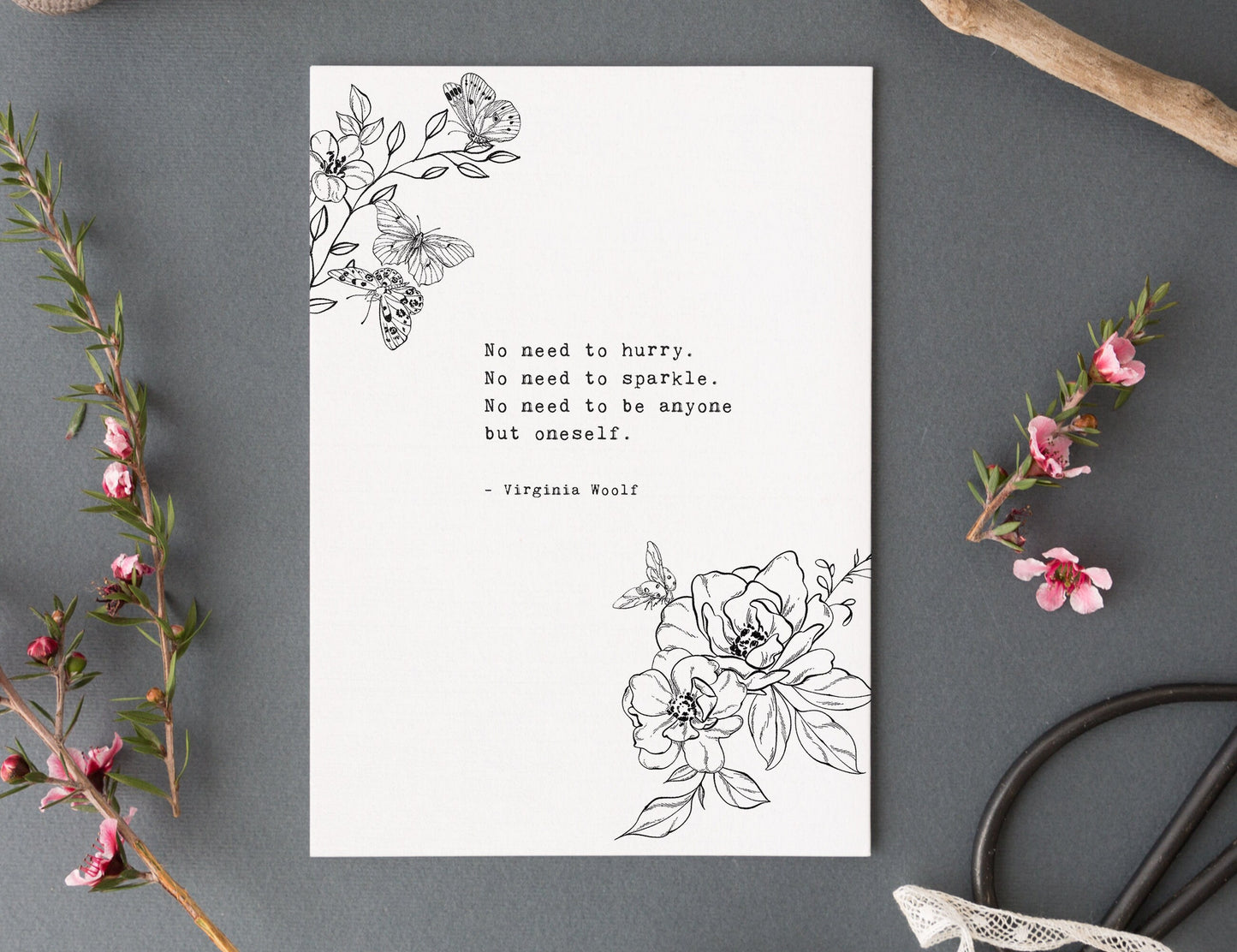 Virginia Woolf Quote Print: Self Love Wall Art