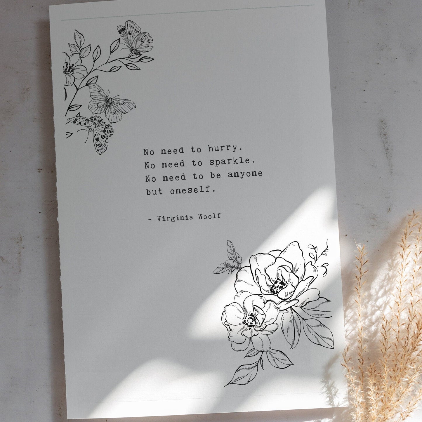 Virginia Woolf Quote Print: Self Love Wall Art