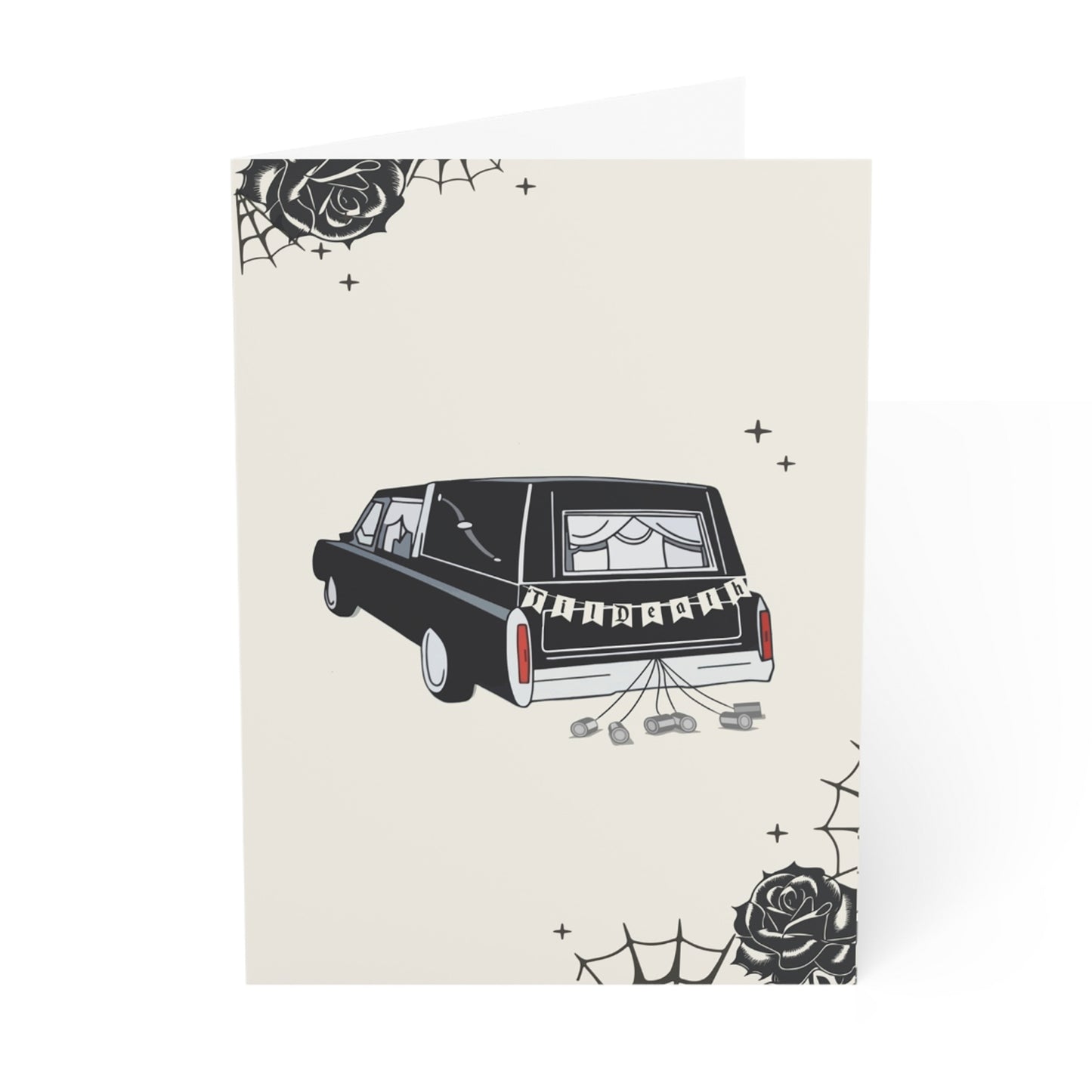 Goth Wedding or Anniversary Card 'Til Death Do Us Part' Hearse