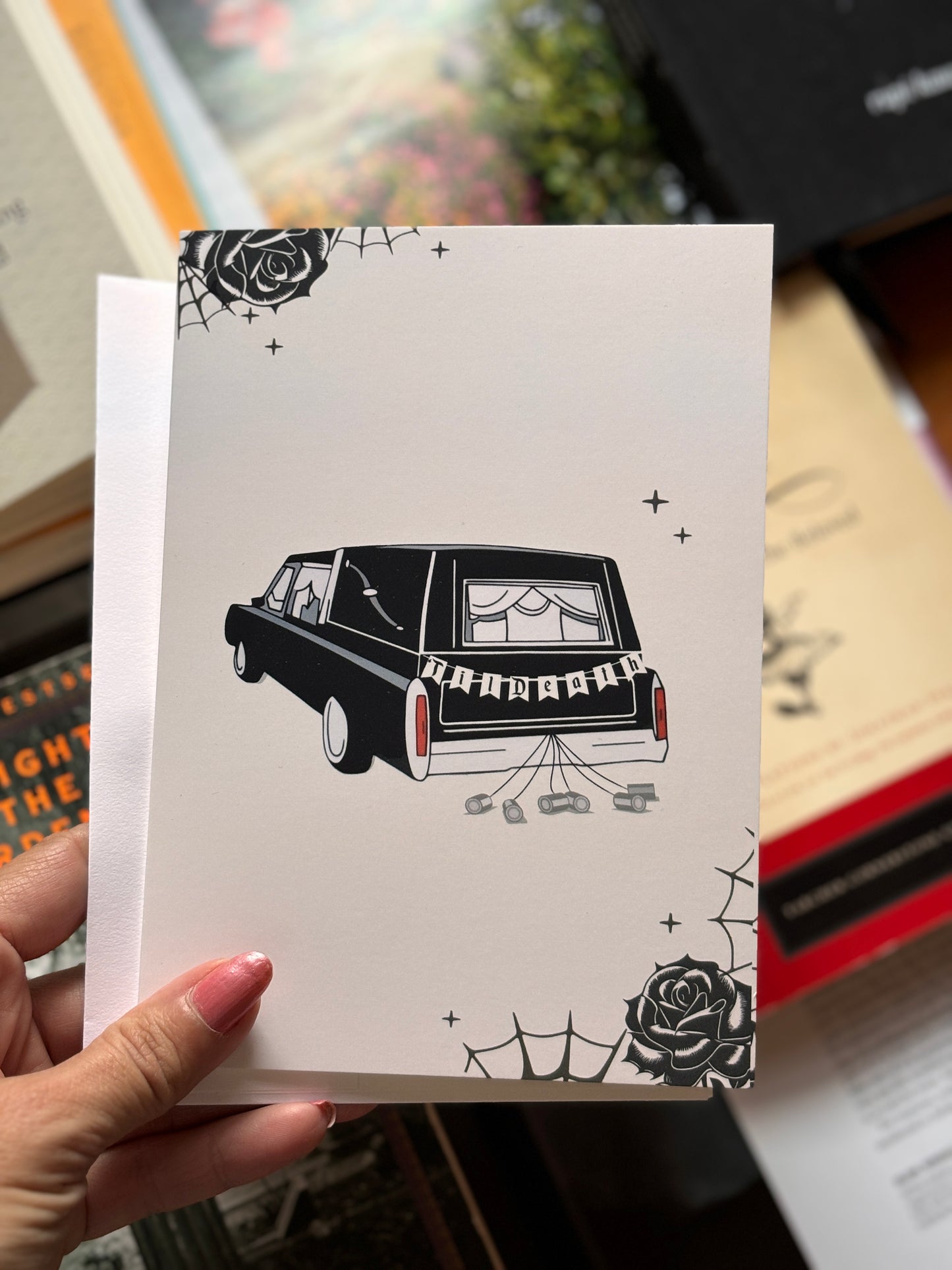 Goth Wedding or Anniversary Card 'Til Death Do Us Part' Hearse