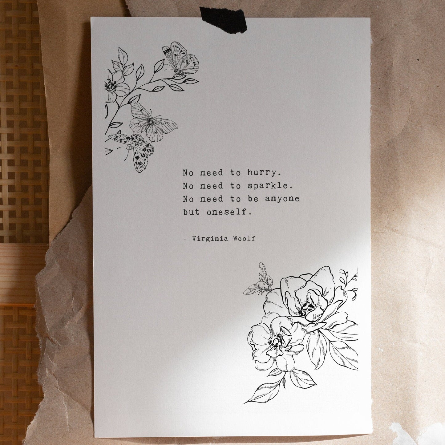 Virginia Woolf Quote Print: Self Love Wall Art