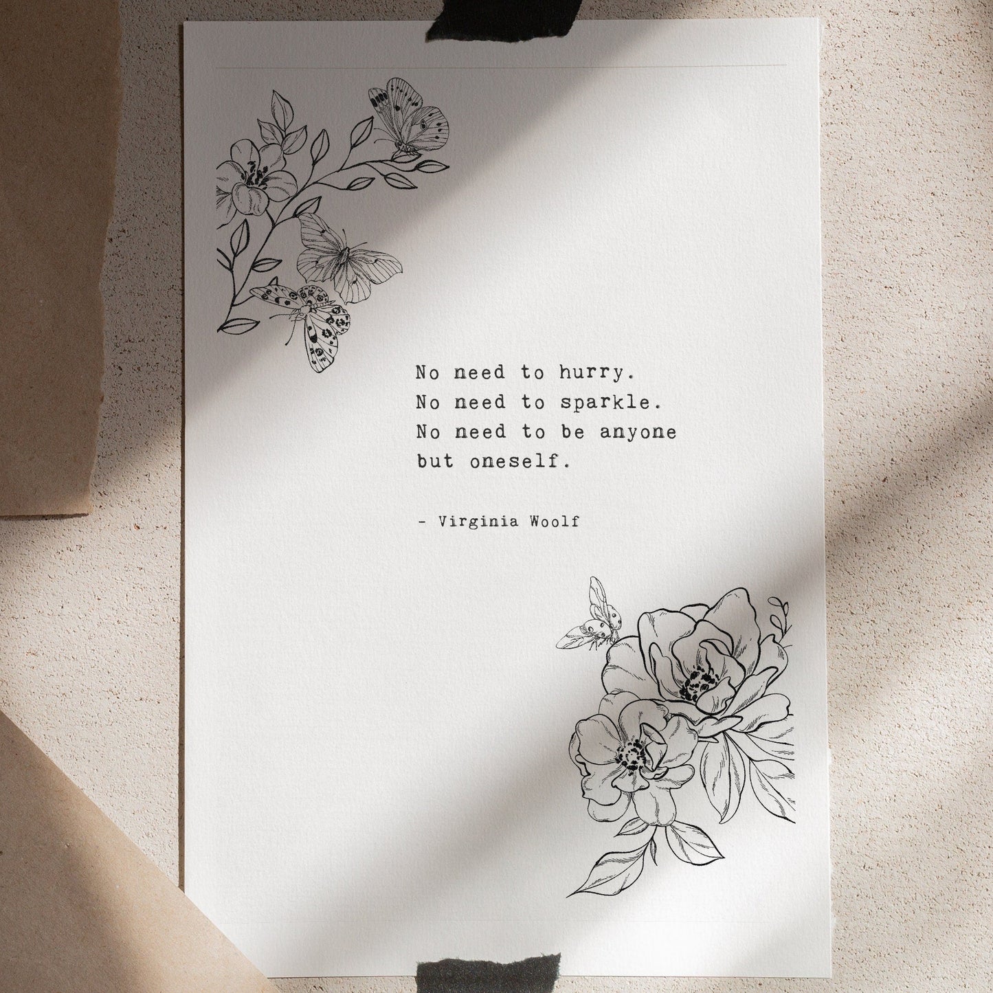 Virginia Woolf Quote Print: Self Love Wall Art