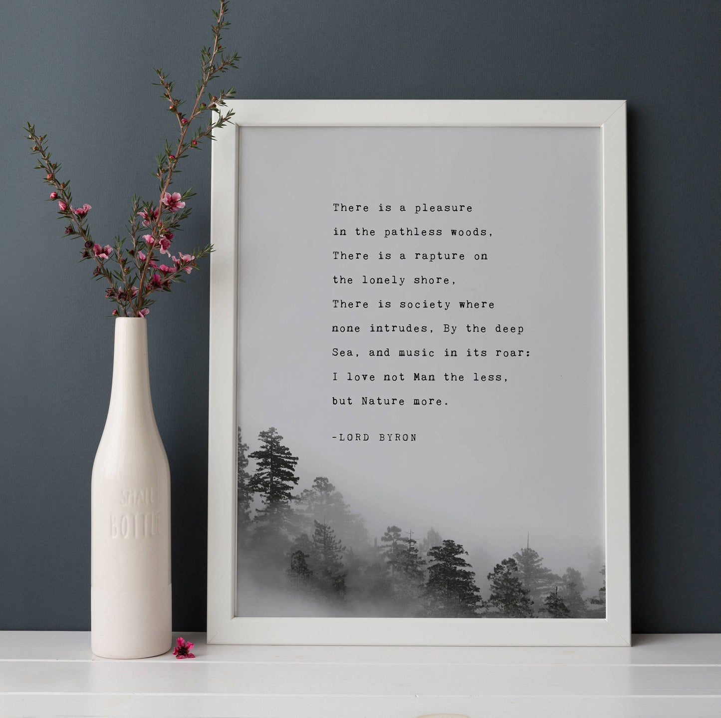Lord Byron nature poem, there is a pleasure in the pathless woods art print