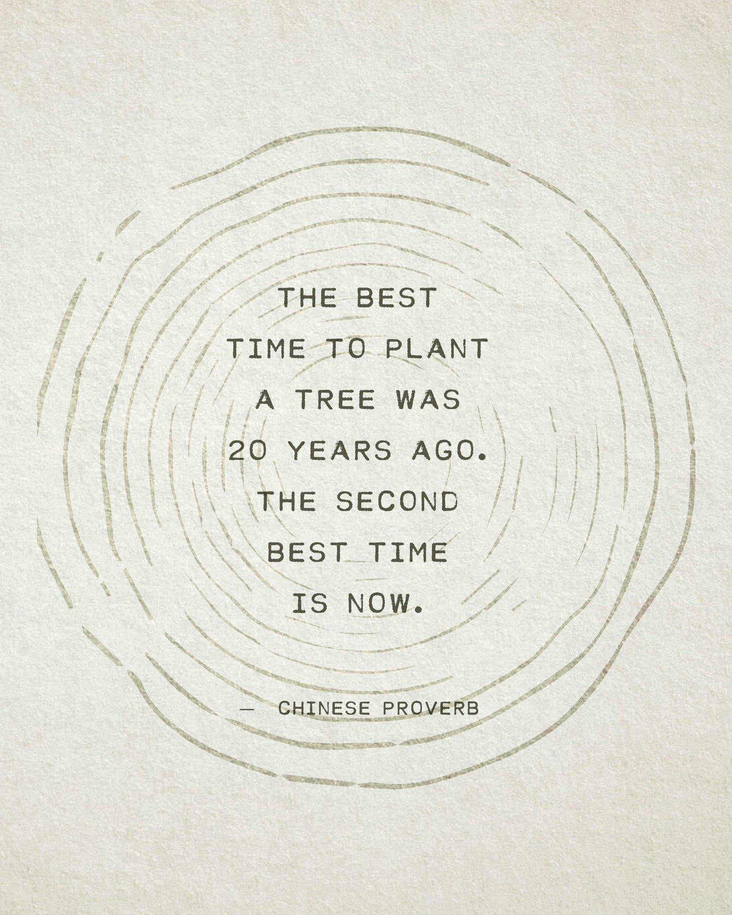 Chinese proverb "the best time to plant a tree was 20 years ago, the second best time is now"