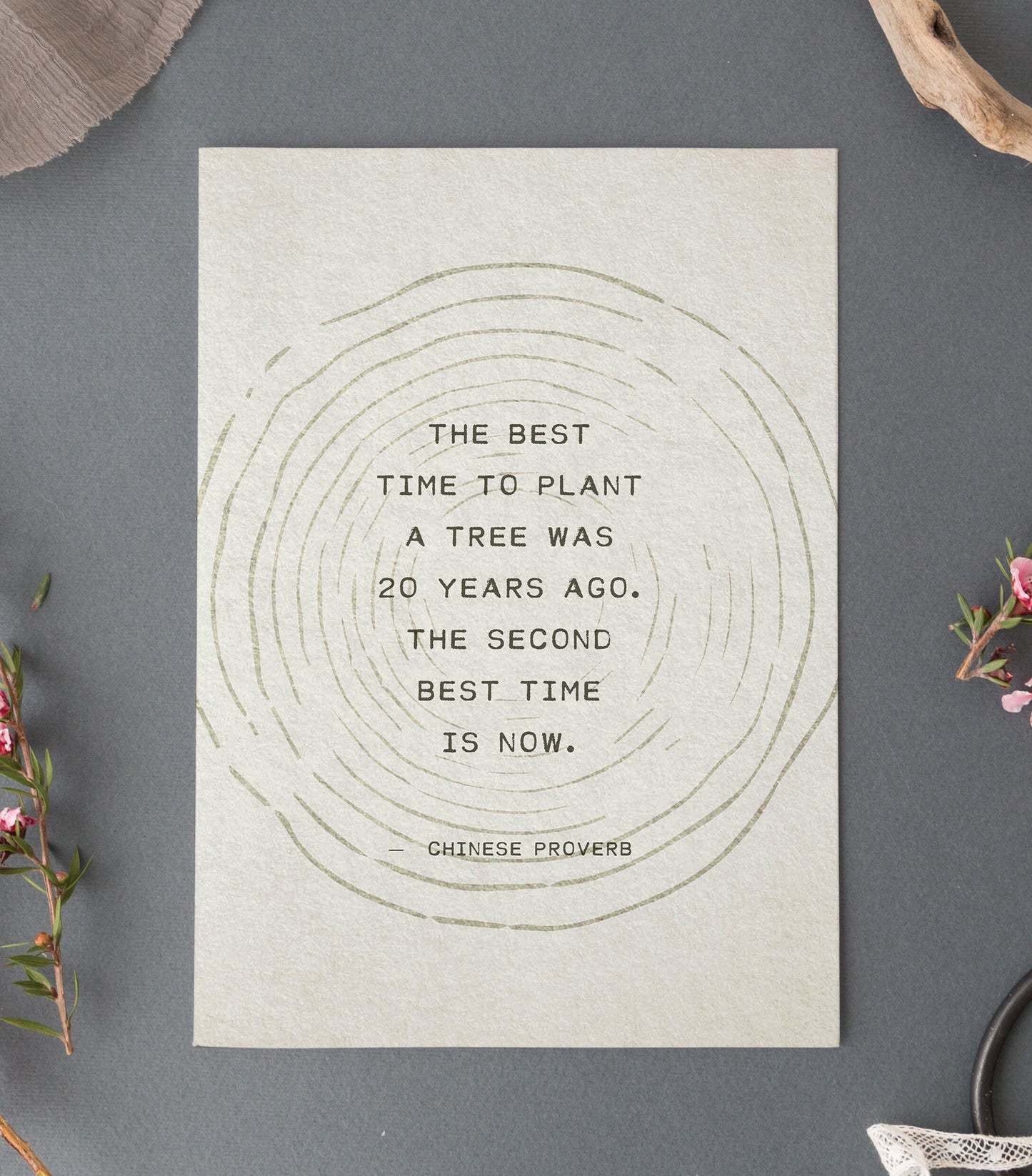 Chinese proverb "the best time to plant a tree was 20 years ago, the second best time is now"