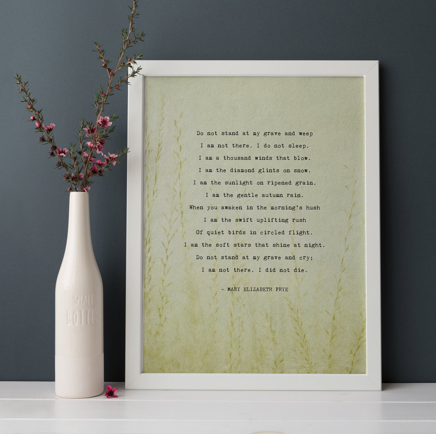 Do not stand at my grave and weep quote art