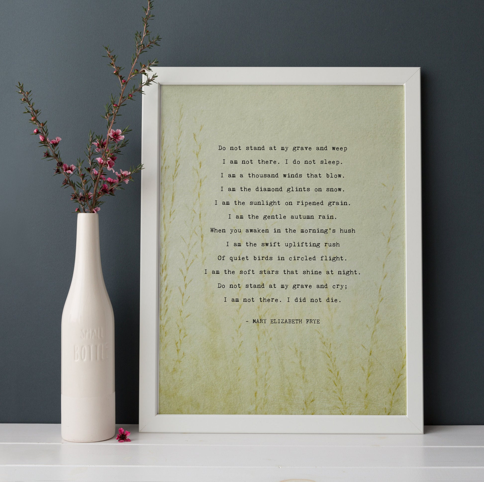 Do not stand at my grave and weep quote art