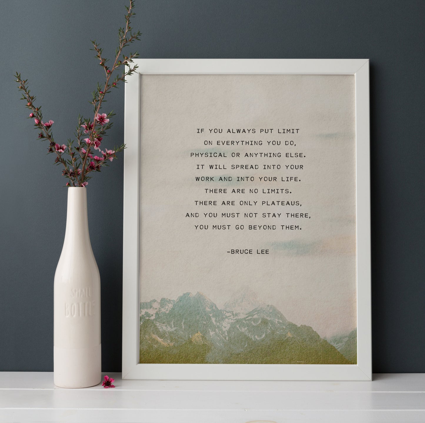 Bruce Lee Motivational Quote "There are no limits..."