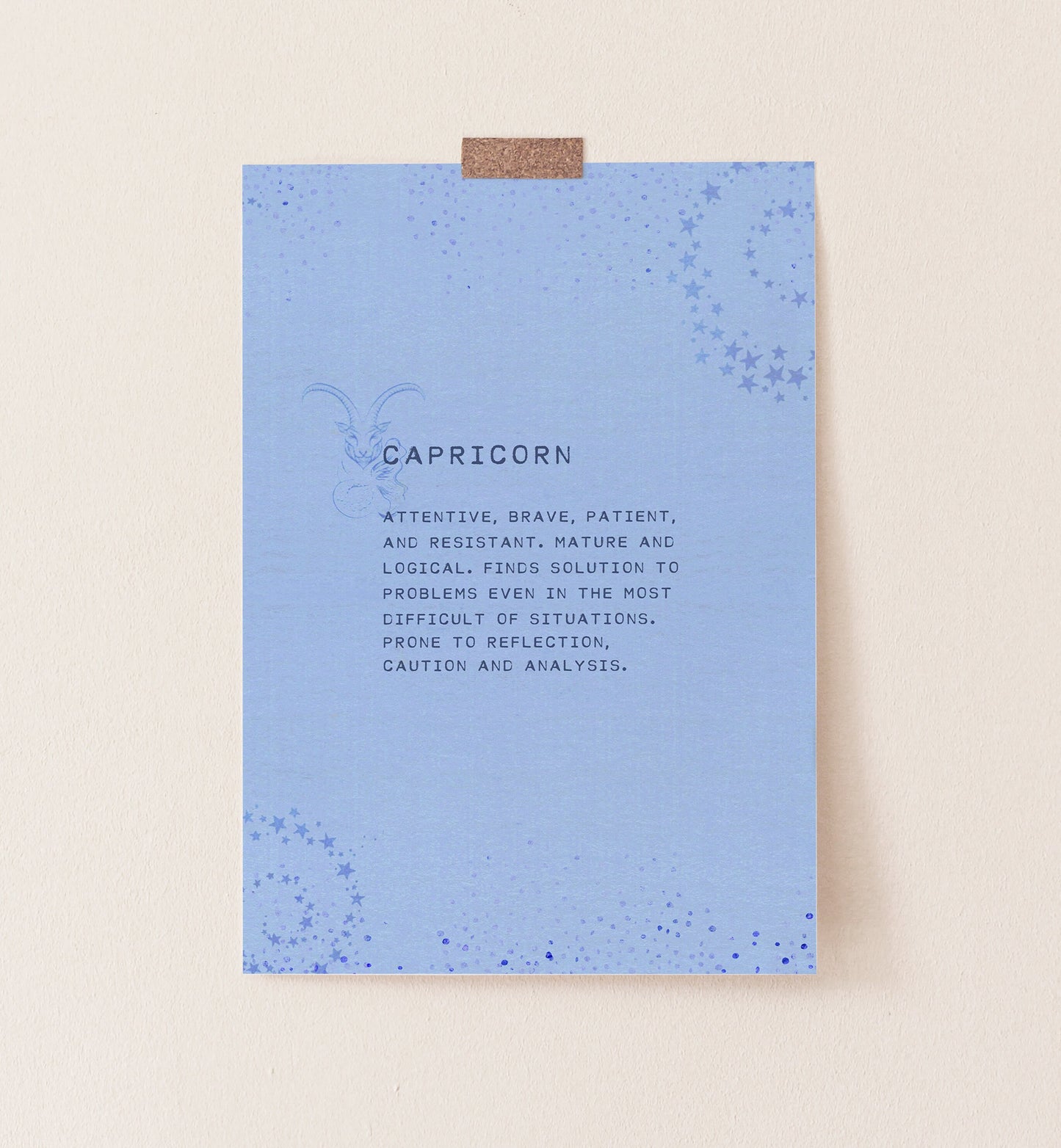 Capricorn zodiac print horoscope art