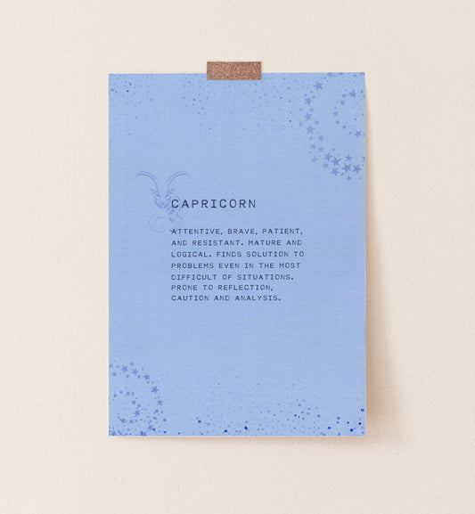 Capricorn zodiac print horoscope art