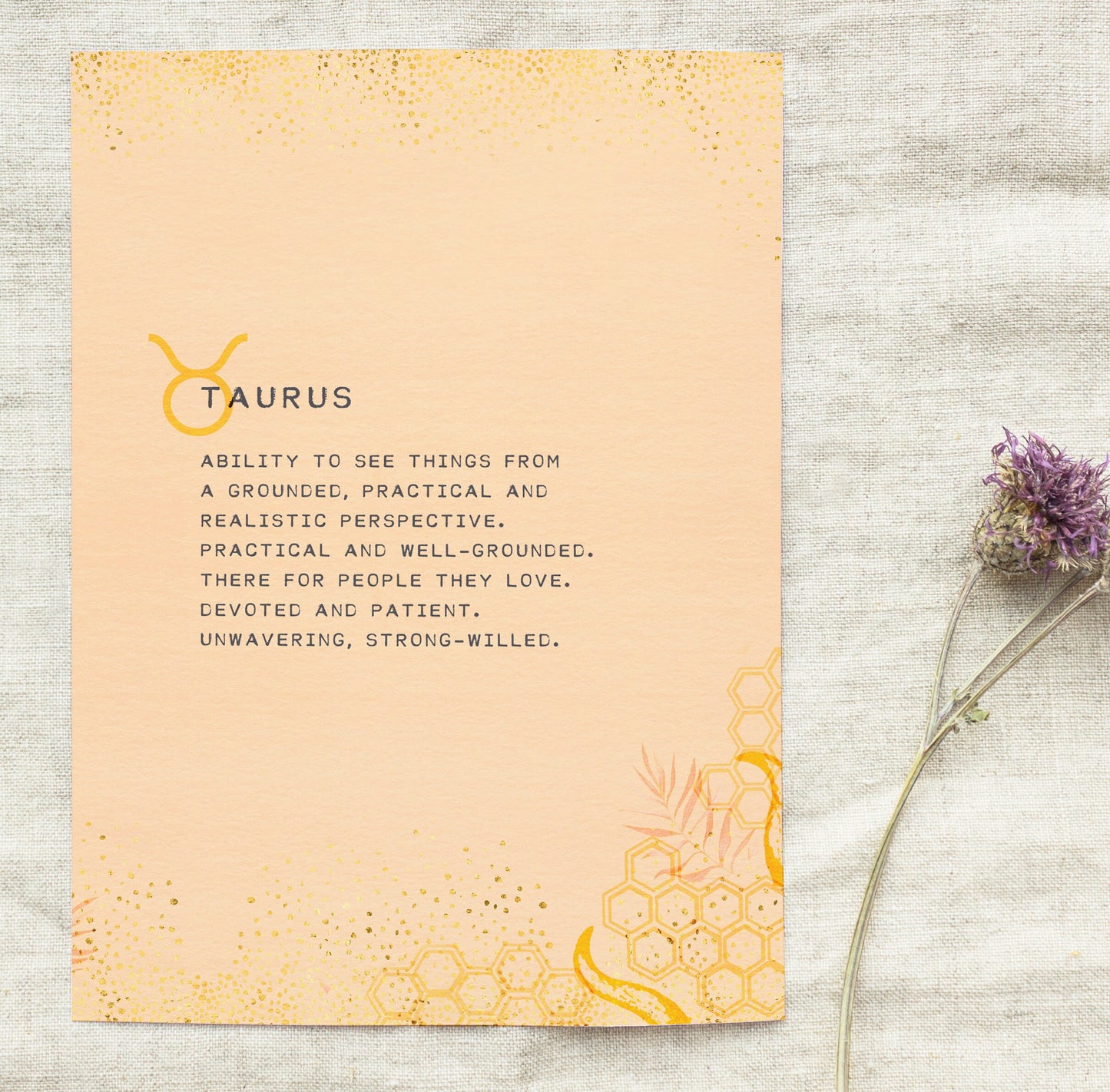 Taurus zodiac print horoscope art