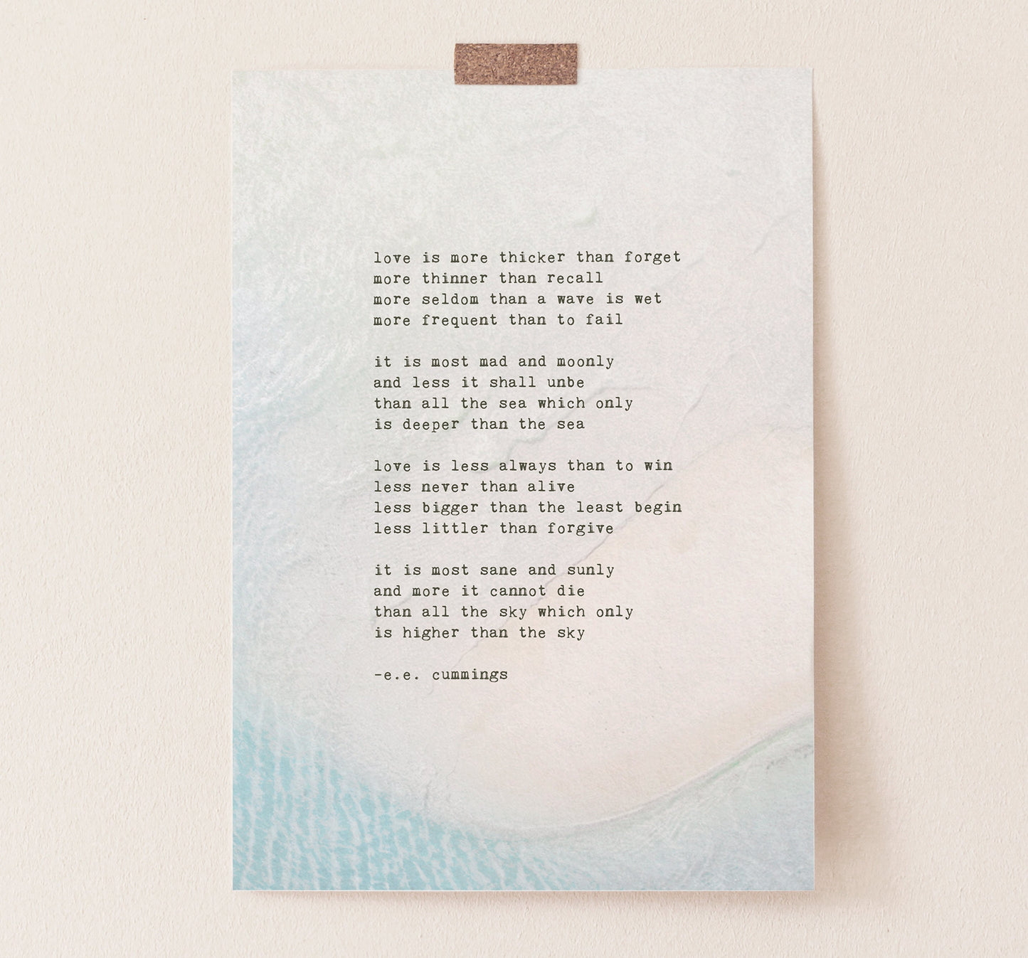 e.e. cummings poem, love is more thicker than forget