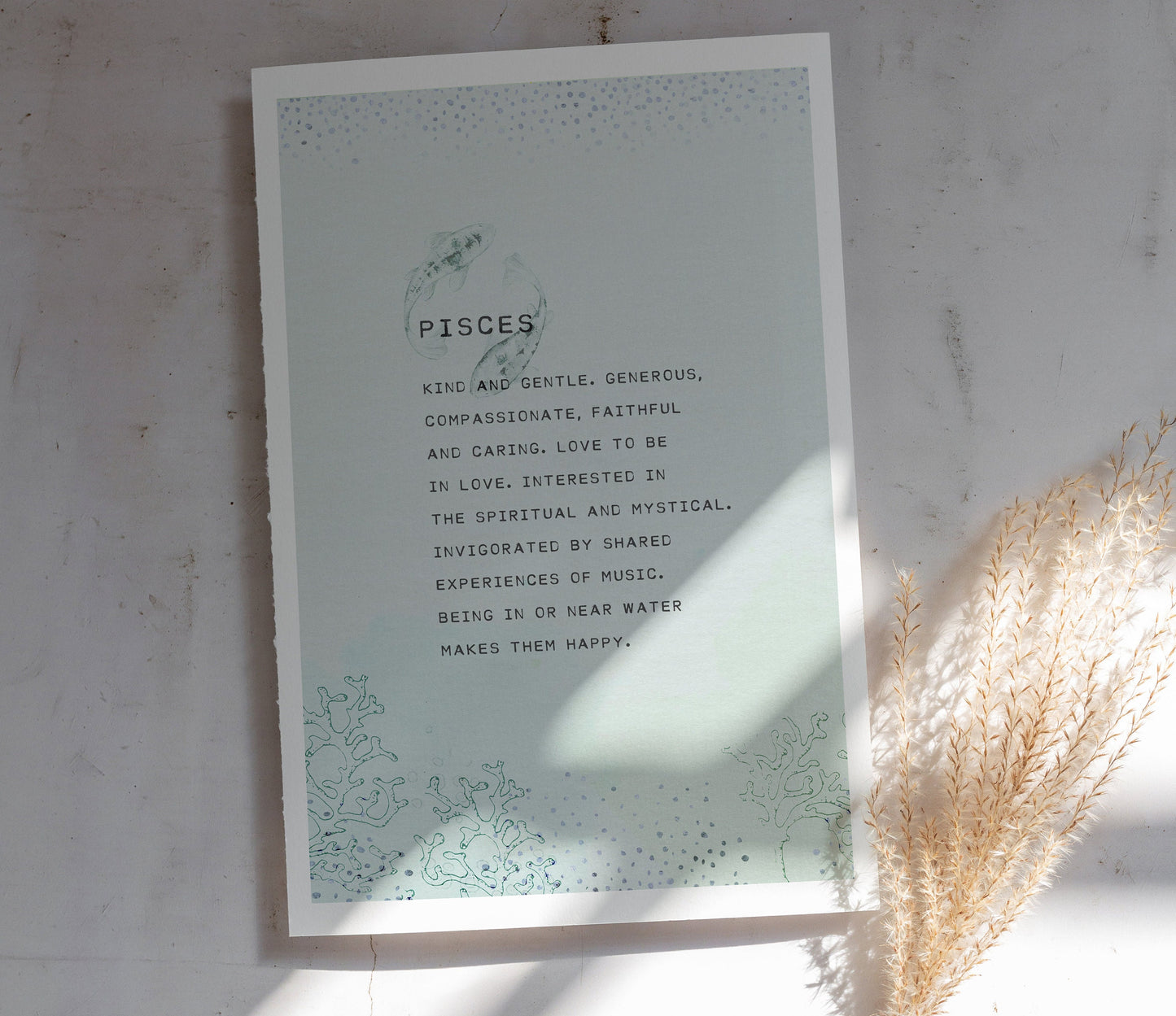 Pisces zodiac horoscope art, gift ideas