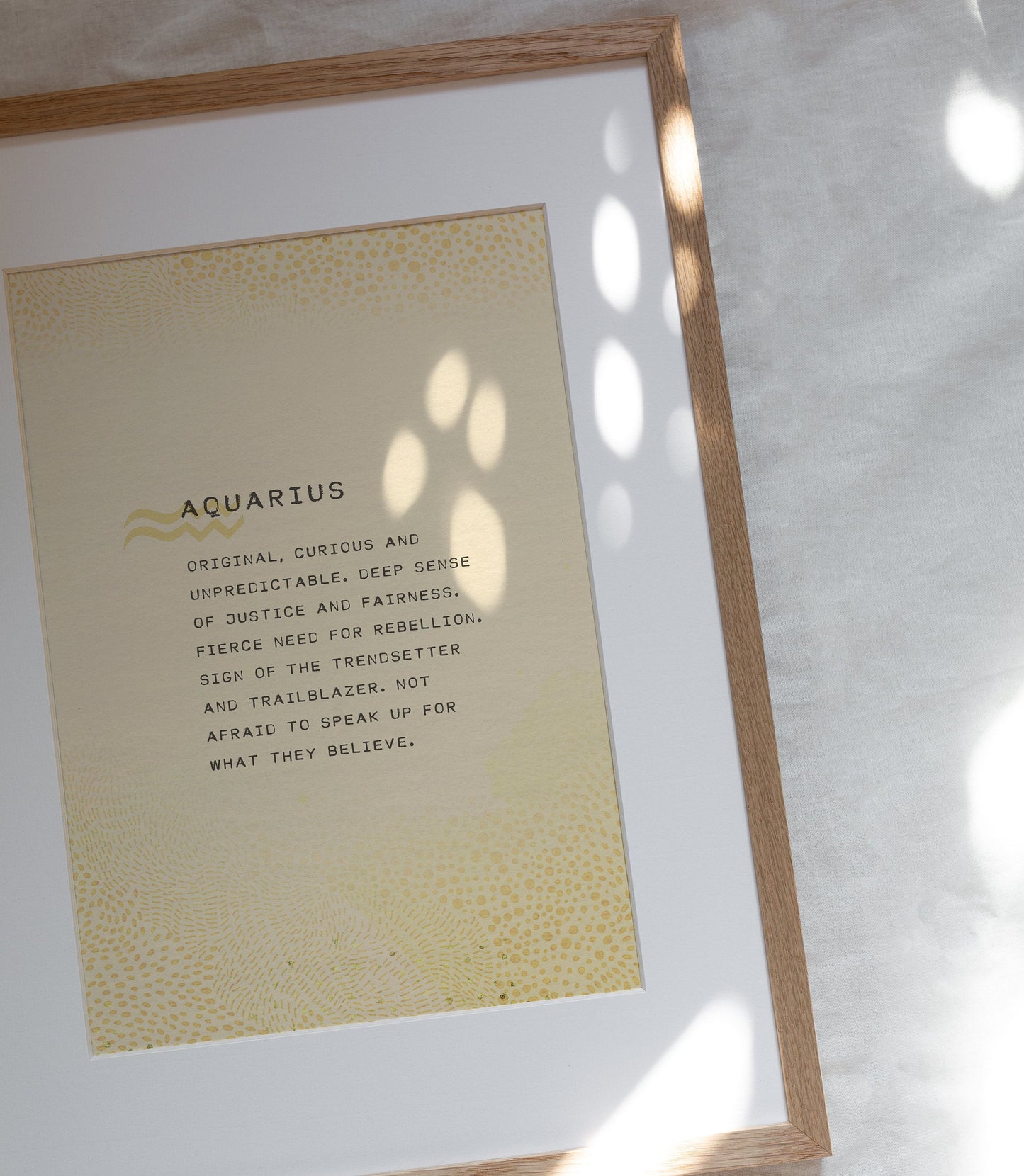 Aquarius zodiac print, birthday gift, Aquarius horoscope art
