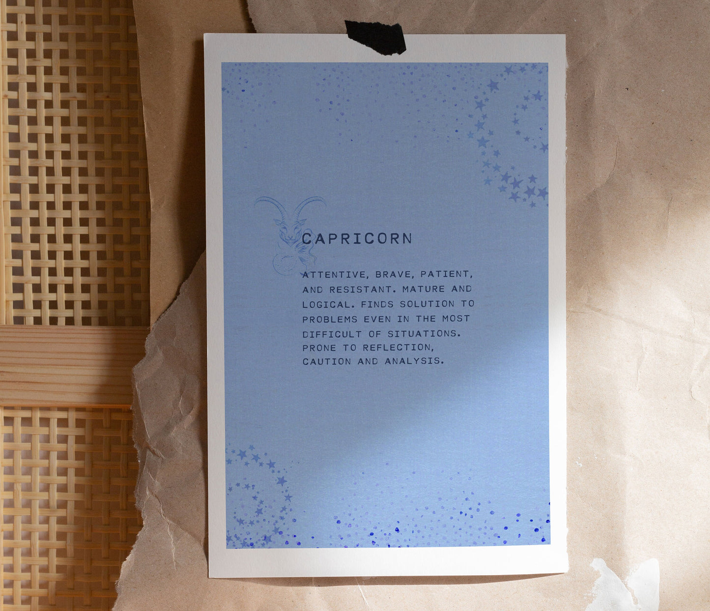 Capricorn zodiac print horoscope art