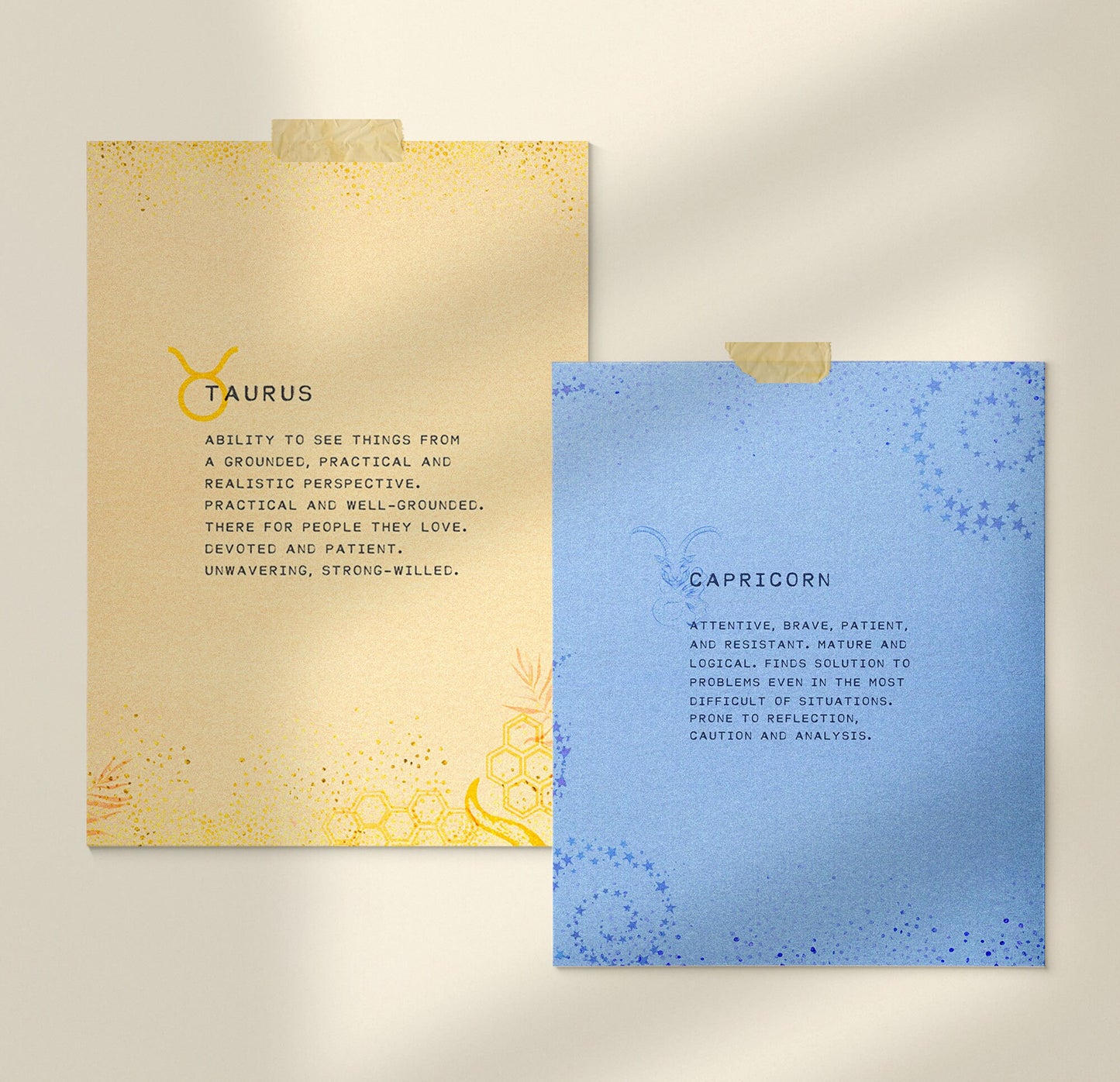 Capricorn zodiac print horoscope art