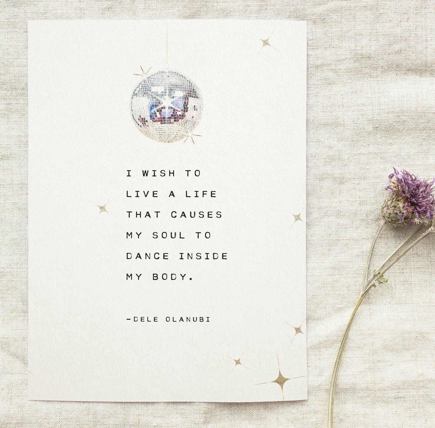 Dance quote, I wish to live a life that causes my soul to dance inside my body, Dele Olanubi quote