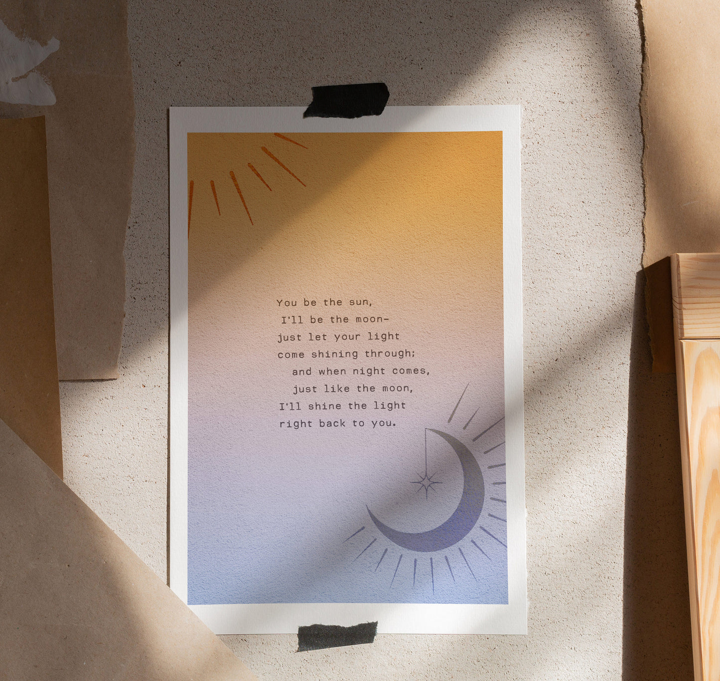 Love poem "You be the sun, I'll be the moon"