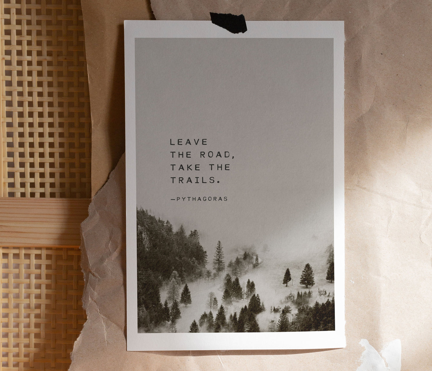 Leave the road, take the trails, Pythagoras quote nature art