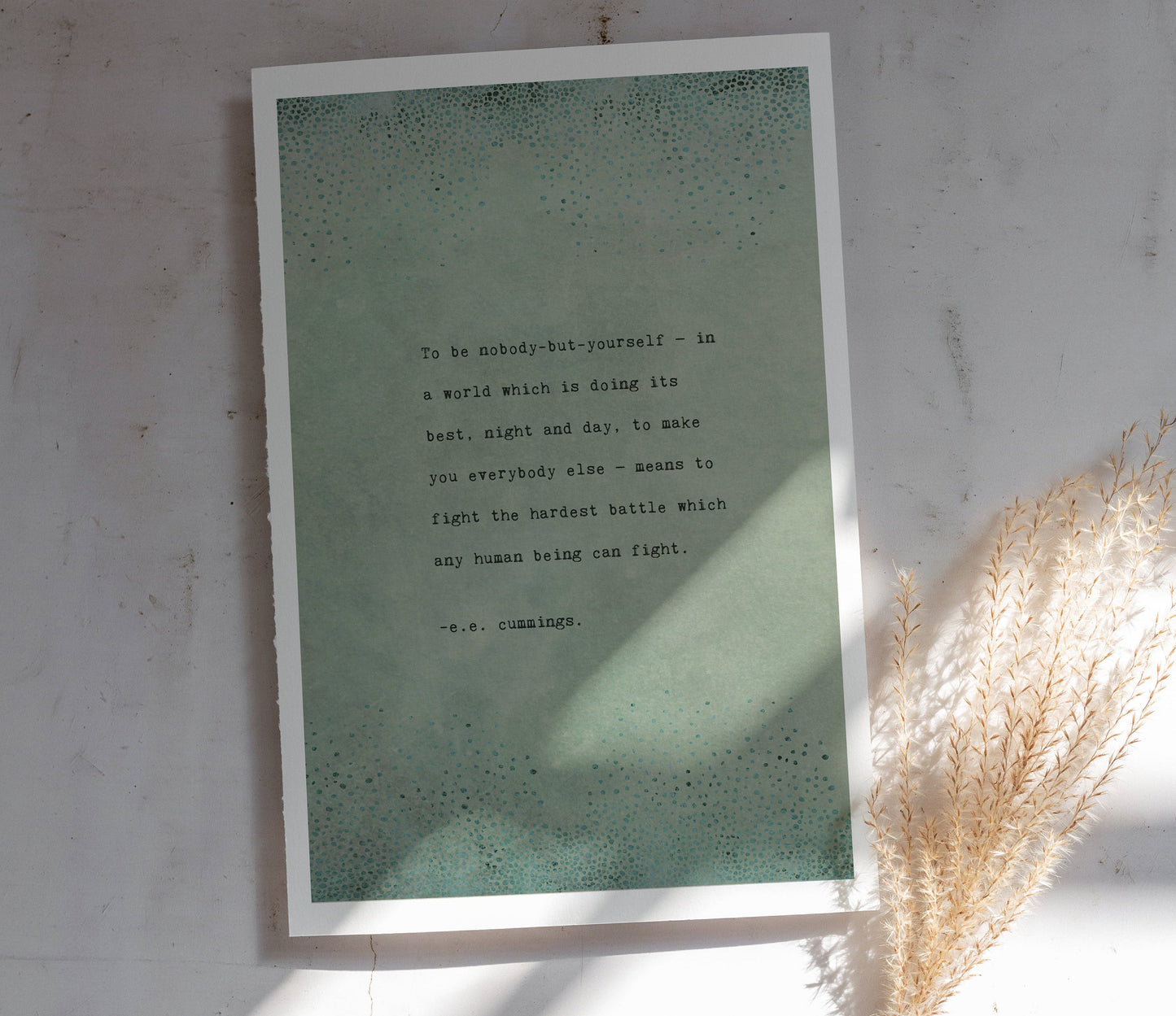 e.e. cummings self love quote art "to be nobody but yourself..." wall decor