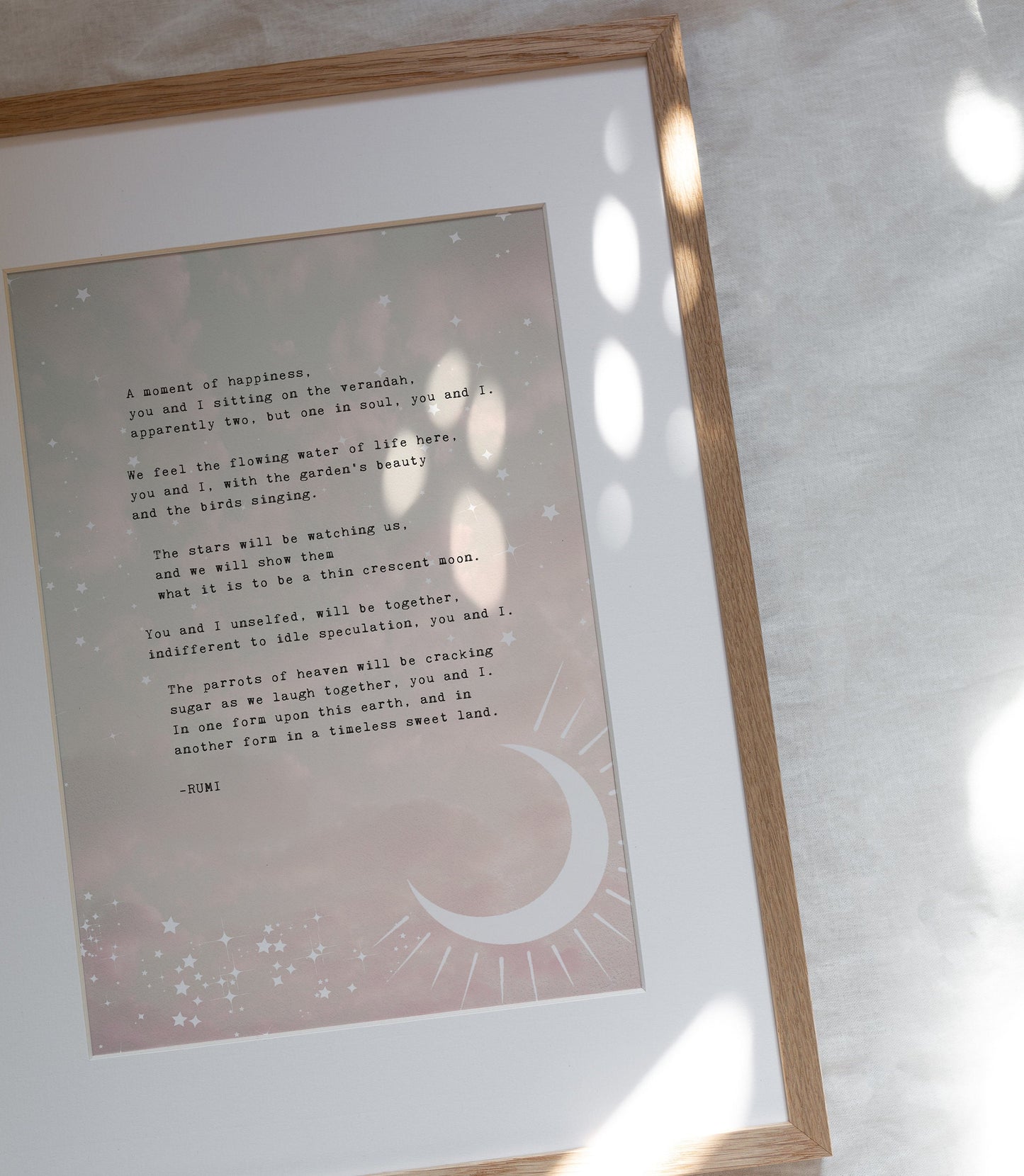 Rumi love poem "A Moment of Happiness.." love poetry art