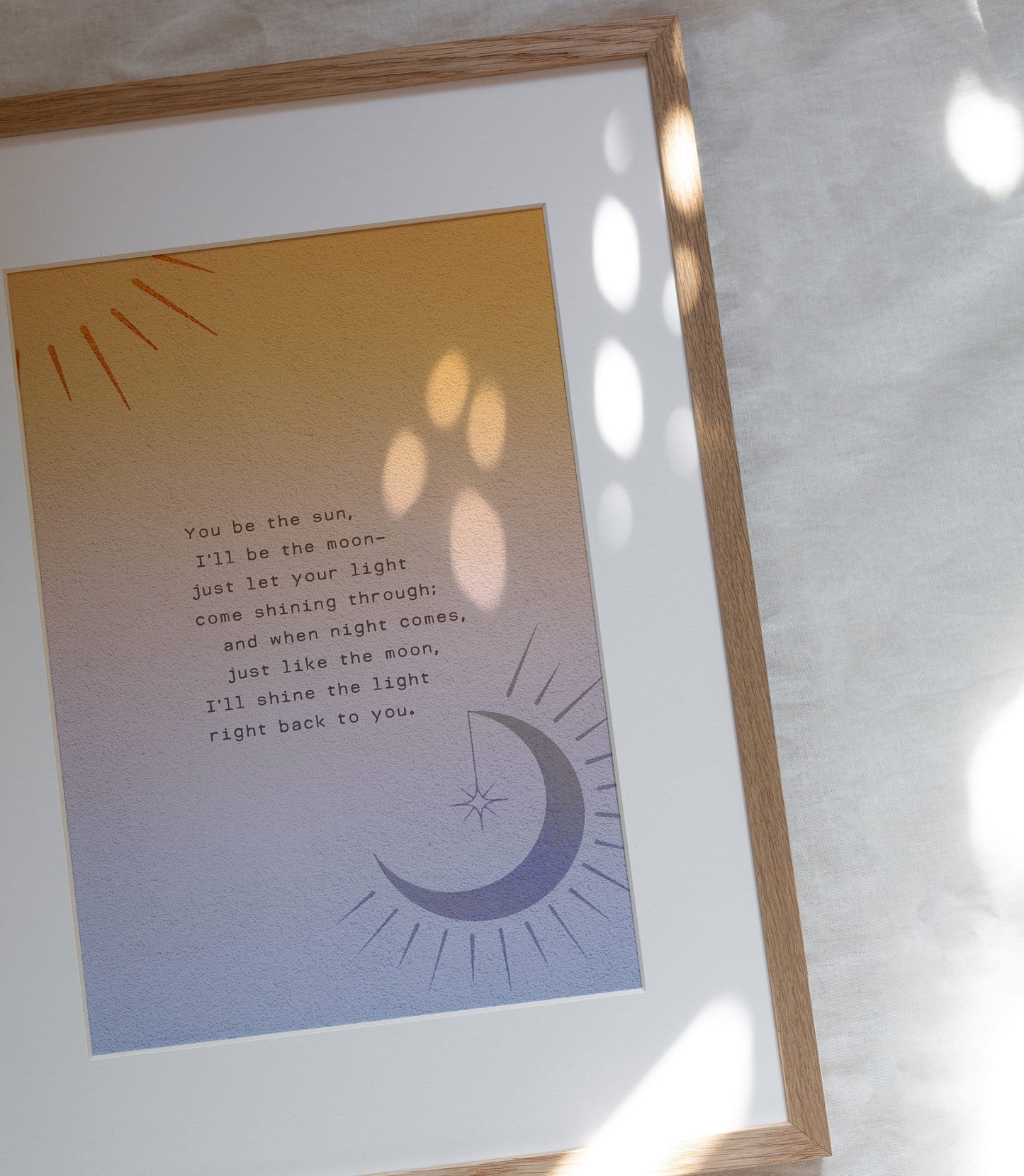 Love poem "You be the sun, I'll be the moon"