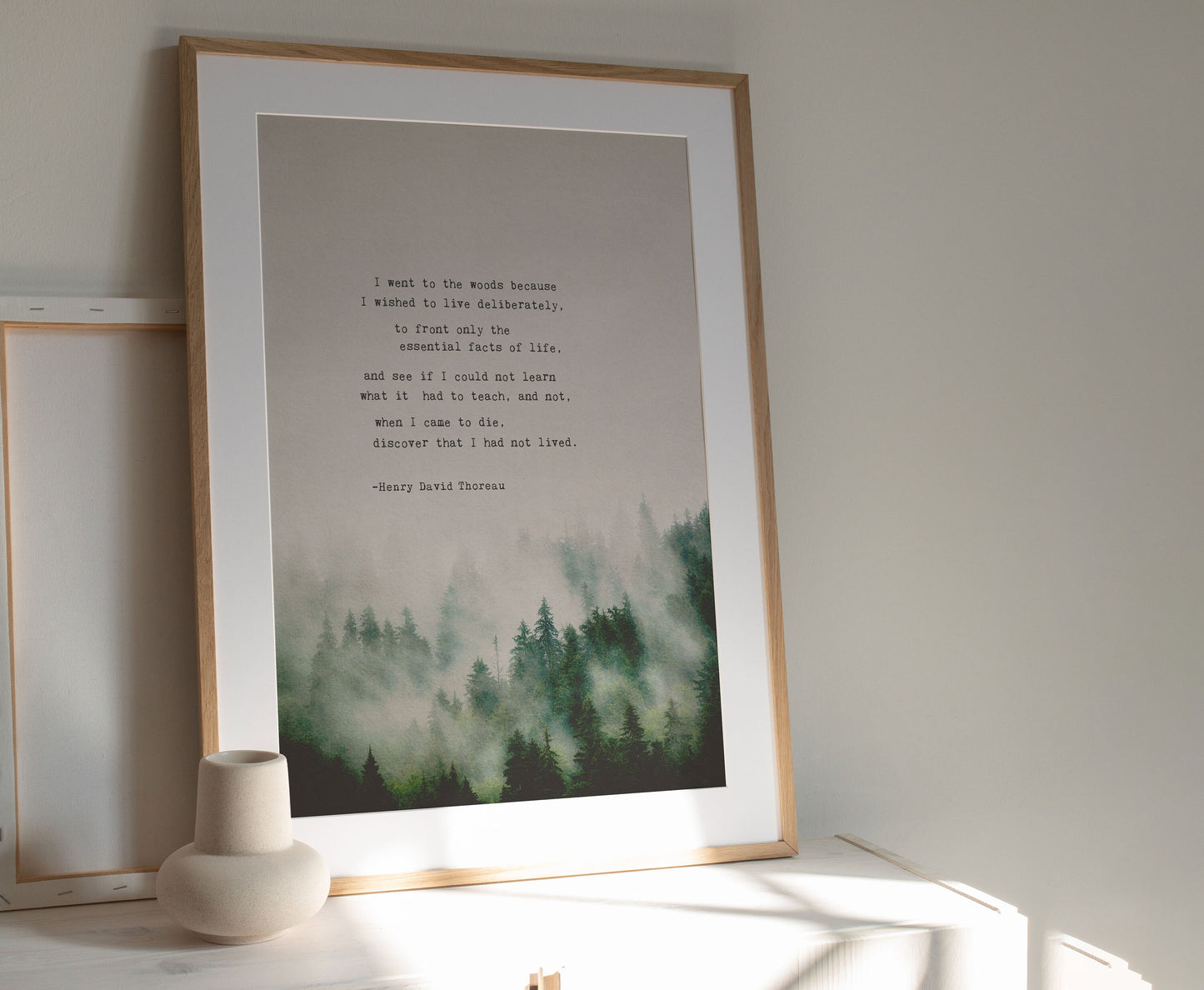 Henry David Thoreau quote print from Walden “I went to the woods because I wished to live deliberately..."