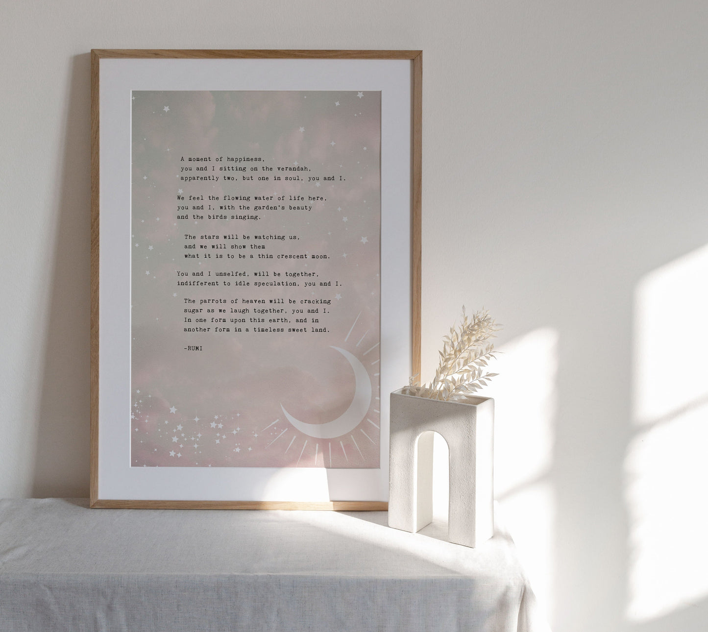 Rumi love poem "A Moment of Happiness.." love poetry art