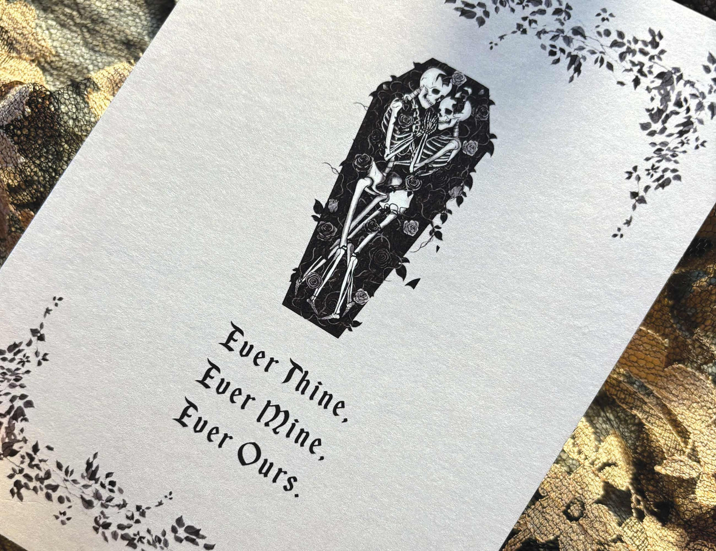 Goth Love Card, Emo Anniversary Card, Skeleton Lovers Card