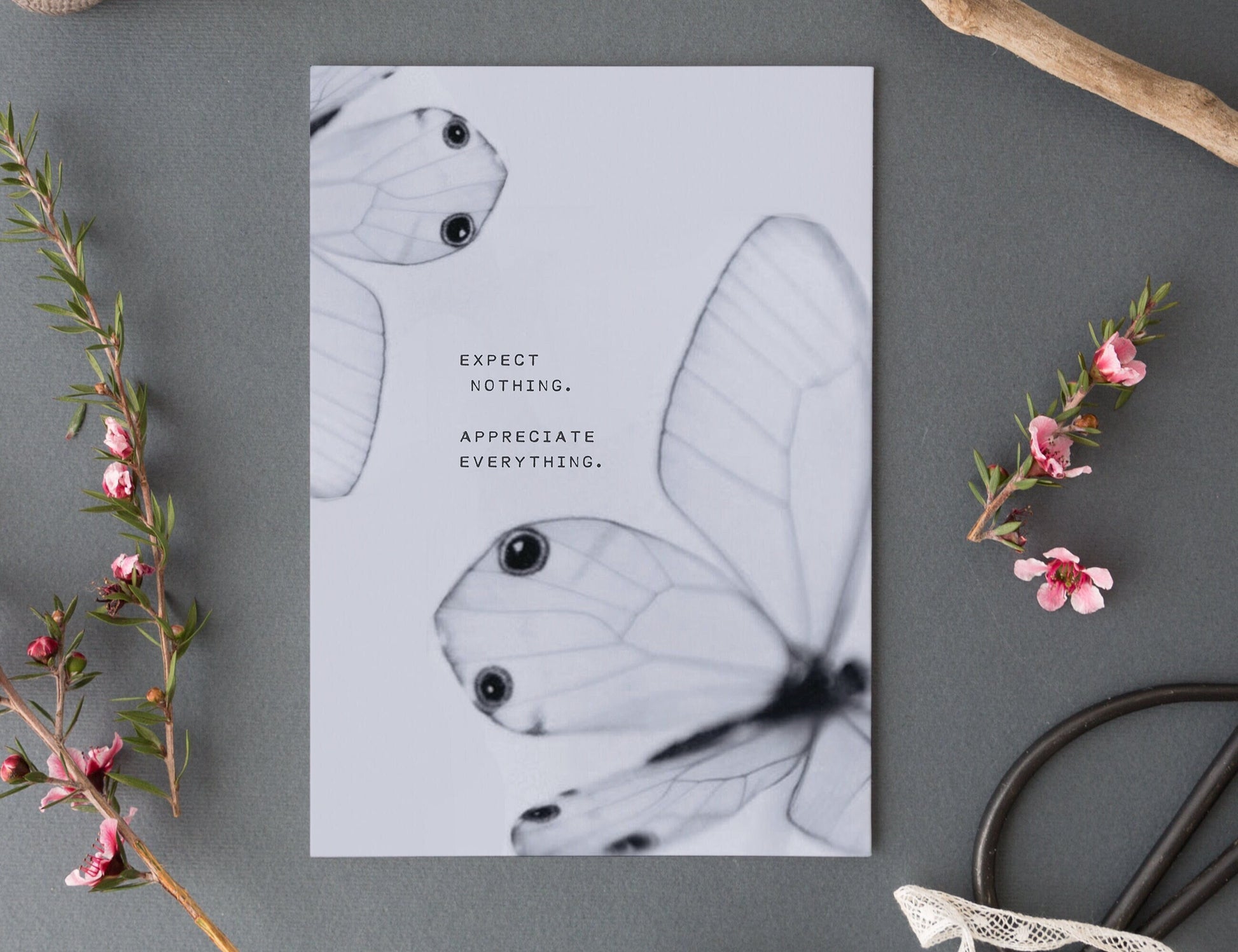 Quote art print "Expect nothing, appreciate everything"